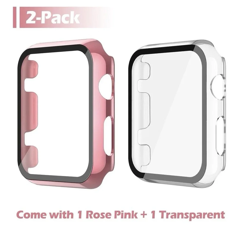 Misxi 2‎ pack Screen Protector Case for 40mm Apple Watch Series 6/SE/5/4(Rose+C)